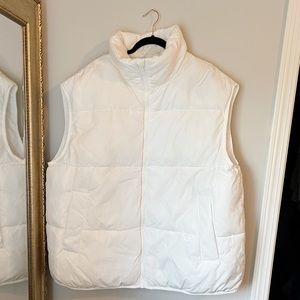White puffer vest